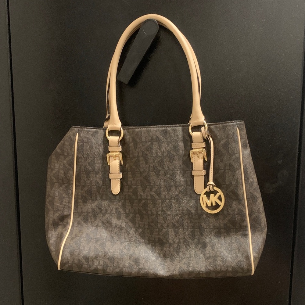 Michael Kors Dark Brown Monogram Shoulder Bag
